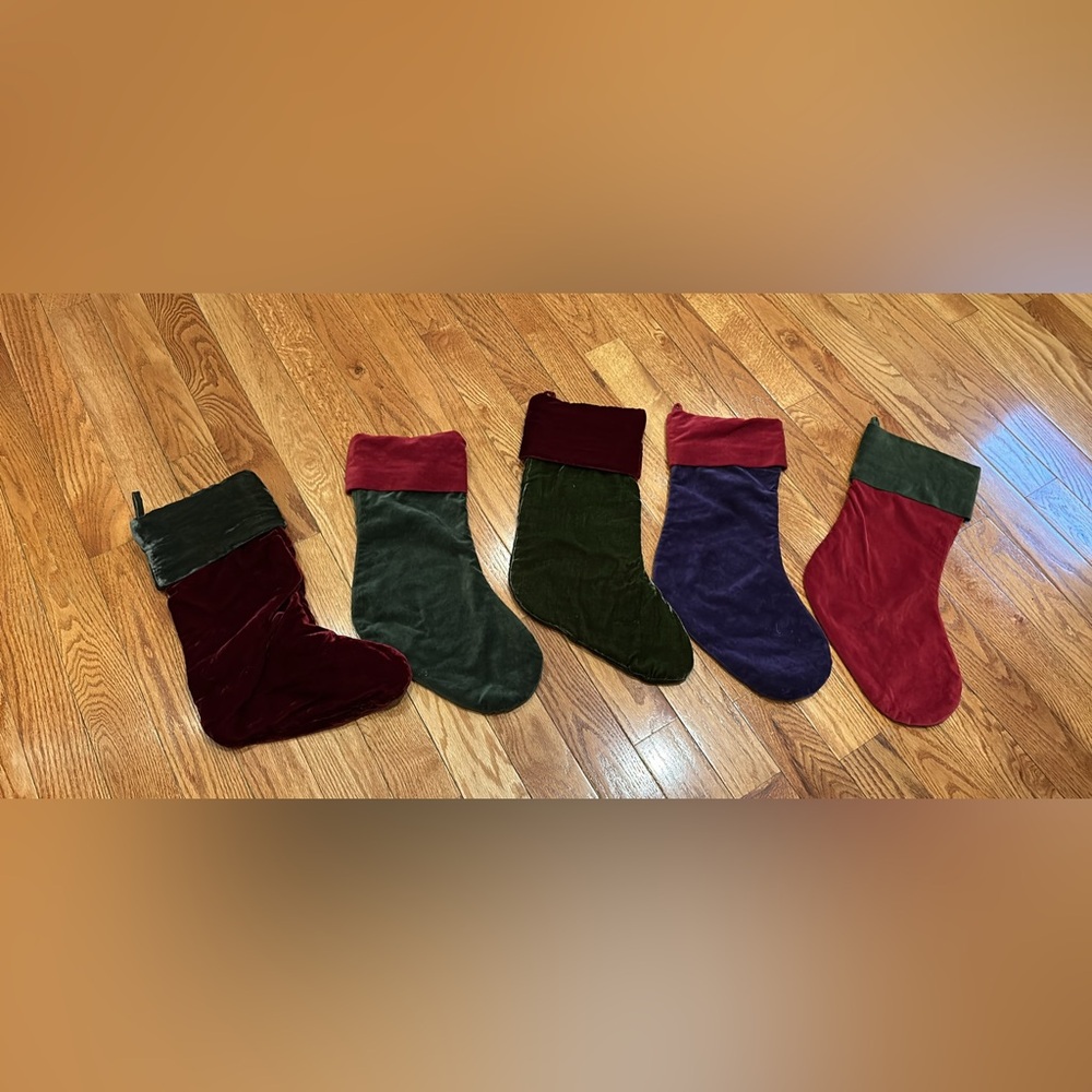 Velvet Holiday Stockings Trio